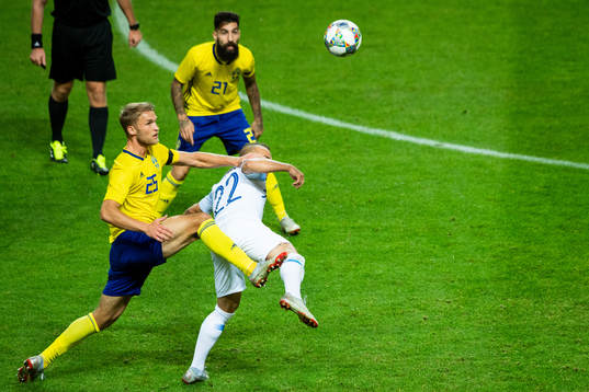 Sebastian Andersson of Sweden and Stanislav Lobotka Peter