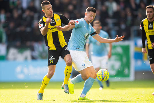 Hammarbys Nikola Djurdjic och Malmö FFs Marcus Antonsson
