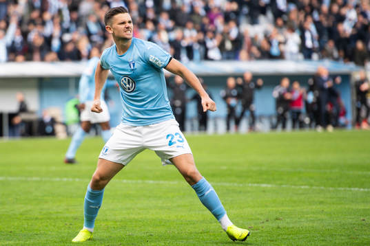 Malmö FFs Marcus Antonsson jublar efter 1-1
