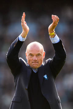 Malmö FFs tränare Uwe Rösler jublar