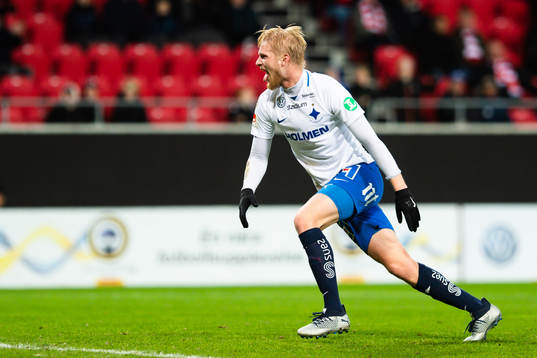 Norrköpings Kalle Holmberg jublar