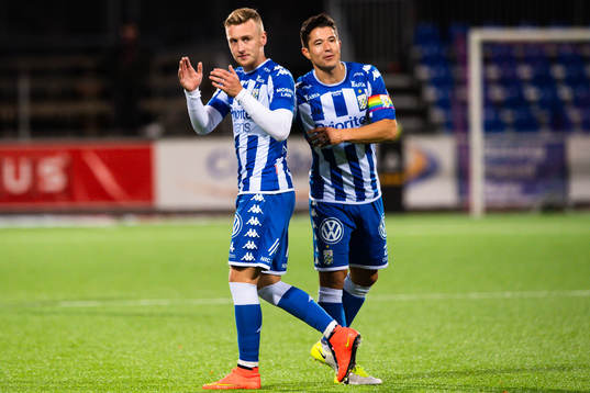IFK Göteborgs Sebastian Ohlsson och David Boo Wiklander jublar