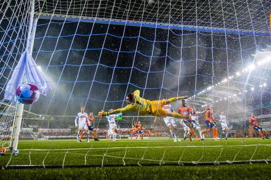 Kaj Ramsteijn of Aalesund scores the 1-2 goal