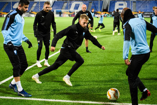 Behrang Safari and Rasmus Bengtsson of Malmö FF