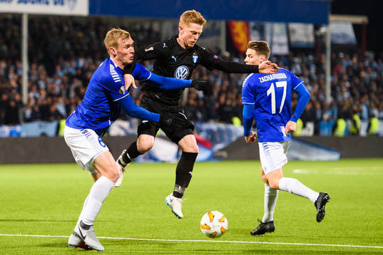 Joonas Tamm of Sarpsborg 08 and Anders Christiansen of