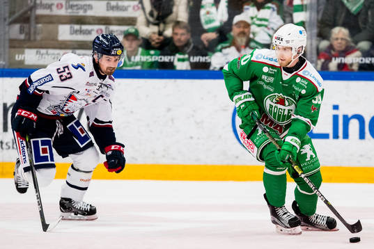 Linköpings Niklas Persson och Rögles Ted Brithén