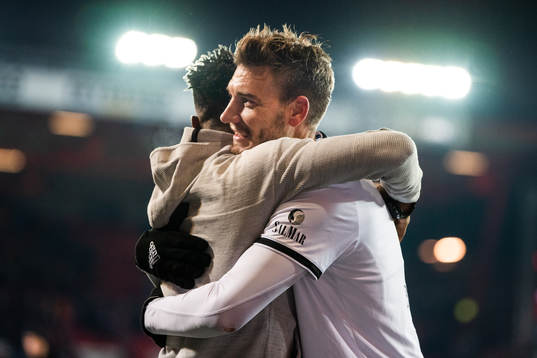 Nicklas Bendtner of Rosenborg celebrates