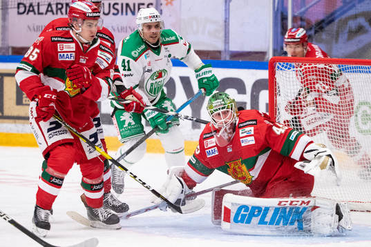 Moras Michael Haga och Rögles Daniel Widing och Moras