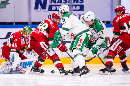 Moras målvakt Isak Wallin och Adam Massuhr