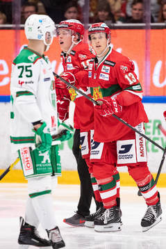 Moras Emil Aronsson och Emil Bejmo och Rögles Lucas Elvenes