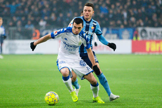 IFK Göteborgs Giorgi Kharaishvili och Djurgårdens Kerim