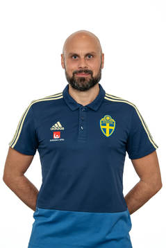 Marcus Sandberg, sjukgymnast, i Sveriges P19-landslag i futsal poserar för ett porträtt den 31 oktober 2018 i Göteborg.