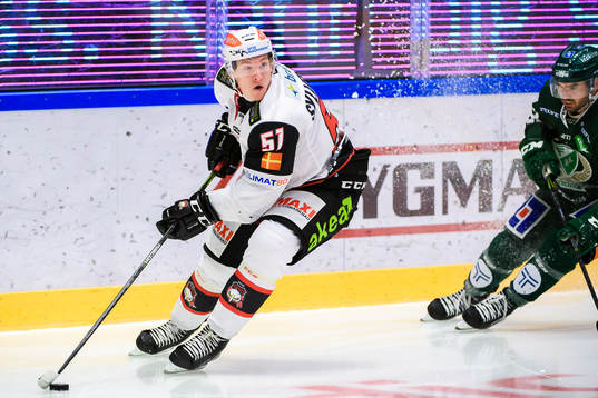 Malmö Redhawks Emil Sylvegård  och Färjestads Martin