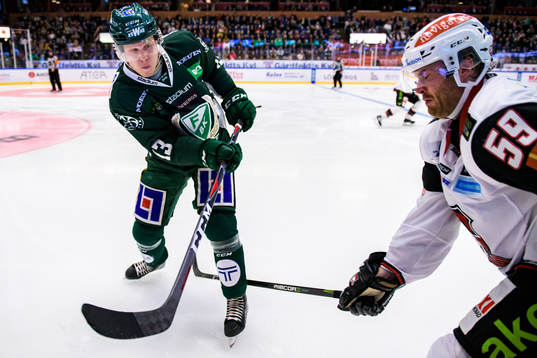 Färjestads Daniel Viksten och Malmö Redhawks Anton
