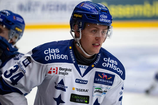Leksands David Lundmark vid uppvärmningen
