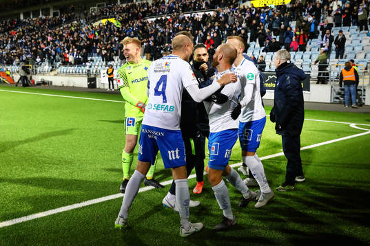 Jubel efter mål 3-2 av Norrköpings Daniel Sjölund