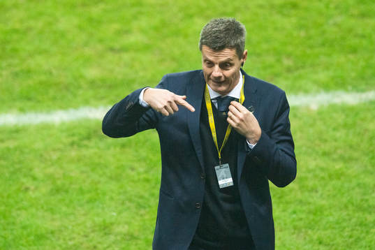 s säkerhetschef Henrik Koch under fotbollsmatchen i Allsvenskan mellan AIK och GIF Sundsvall en 4 november 2018 i Stockholm.