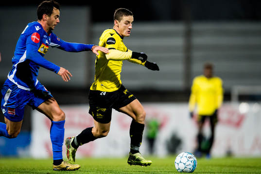 Enric Valles of Sandefjord and Herolind Shala of Start