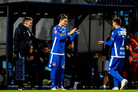 William Alibin Kurtovic of Sandefjord comes on for his teammate Emil Palsson