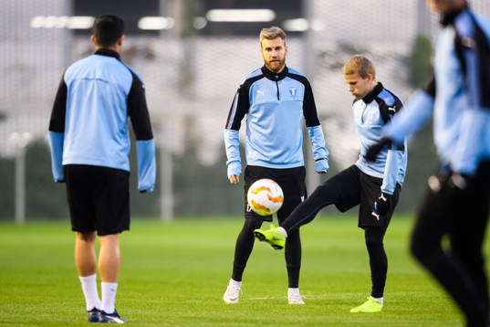 Rasmus Bengtsson and Oscar Lewicki of Malmö FF