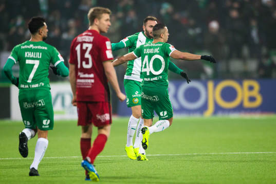 Hammarbys Nikola Djurdjic jublar efter 2-1