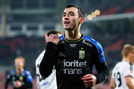 IFK Göteborgs Giorgi Kharaishvili jublar efter 0-2