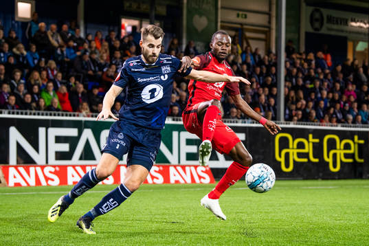 Christoffer Aasbak of Kristiansund and Gilbert Koomson of