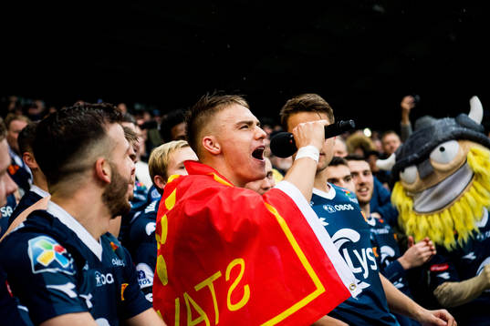 Markus Nakkim of Viking celebrates after the OBOS-ligaen match between Viking and Kongsvinger on November 11, 2018 in Stavanger.
