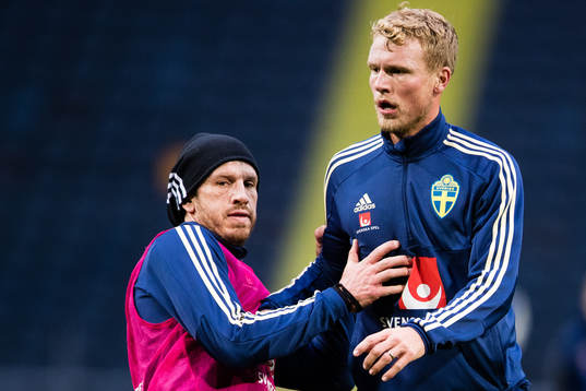 Sveriges Gustav Svensson och Oscar Hiljemark