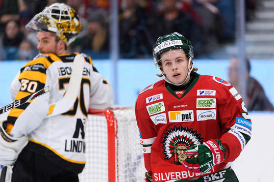 Skellefteås målvakt Gustaf Lindvall och Frölundas Tim