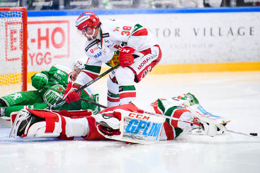 Moras målvakt Isak Wallin och Adam Massuhr