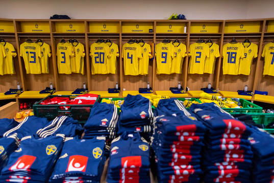 General view of team Sweden's dressing room prior to the