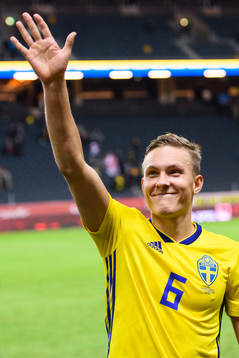 Ludwig Augustinsson of Sweden celebrates