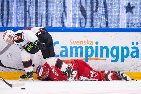 Malmö Redhawks Tobias Ekberg och Moras John Persson