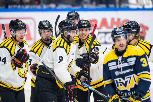 Brynäs Niclas Andersén jublar med lagkamrater