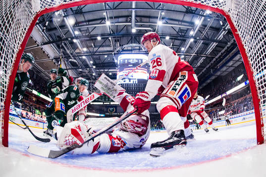Färjestads Gustav Rydahl, Sebastian Erixon och Oskar Steen