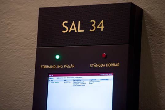 Sal 34 där rättegången för mutbrottsåtalade Dickson