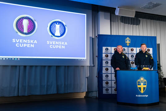 Sveriges assisterande förbundskapter Magnus Wikman och Peter Wettergren