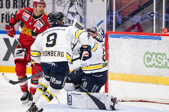 s HV71:s målvakt Jonas Gunnarsson  och HV71:s Didrik