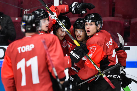 Johan Olofsson and Christoffer Forsberg of Malmö Redhawks