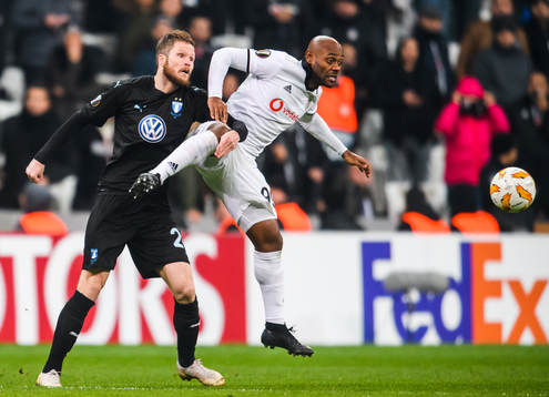 Lasse Nielsen of Malmö FF and Vagner Silva De Souza Love of Besiktas