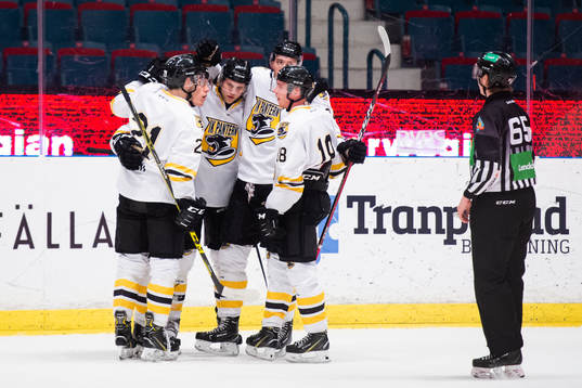 Panterns Martin Janohls jublar med lagkamrater