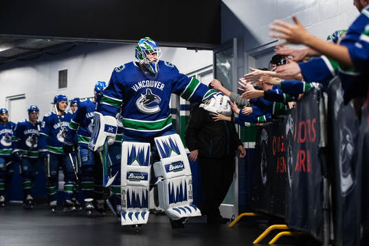 Goalkeeper Anders Nilsson of Vancouver Canucks