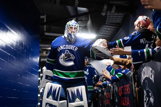 Goalkeeper Anders Nilsson of Vancouver Canucks