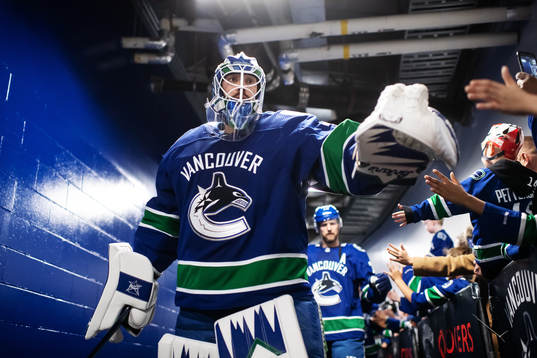 Goalkeeper Anders Nilsson of Vancouver Canucks