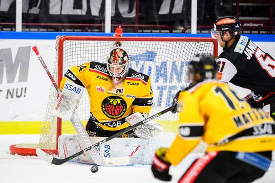 Malmö Redhawks Martin Janohls oroar mot Luleås målvakt