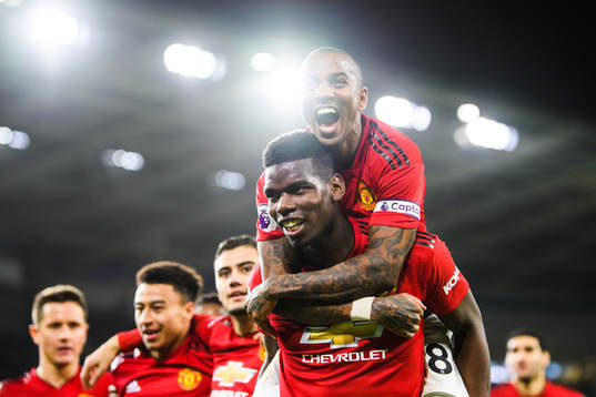 Paul Pogba and Ashley Young of Manchester United celebrates