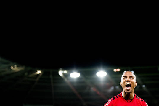 Ashley Young of Manchester United celebrates