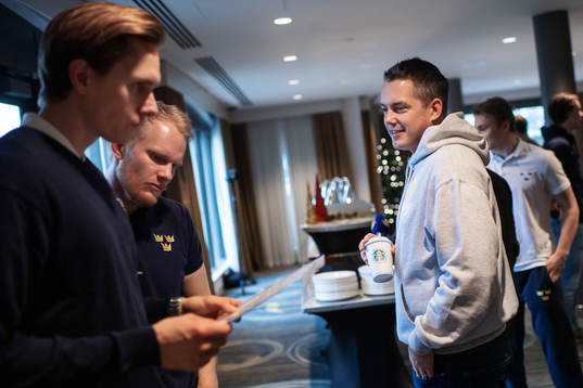 Assistant coach Joel Rönnmark, video coach Adam Almqvist