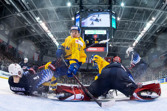 Erik Brännström of Sweden in action against Tyler Madden
